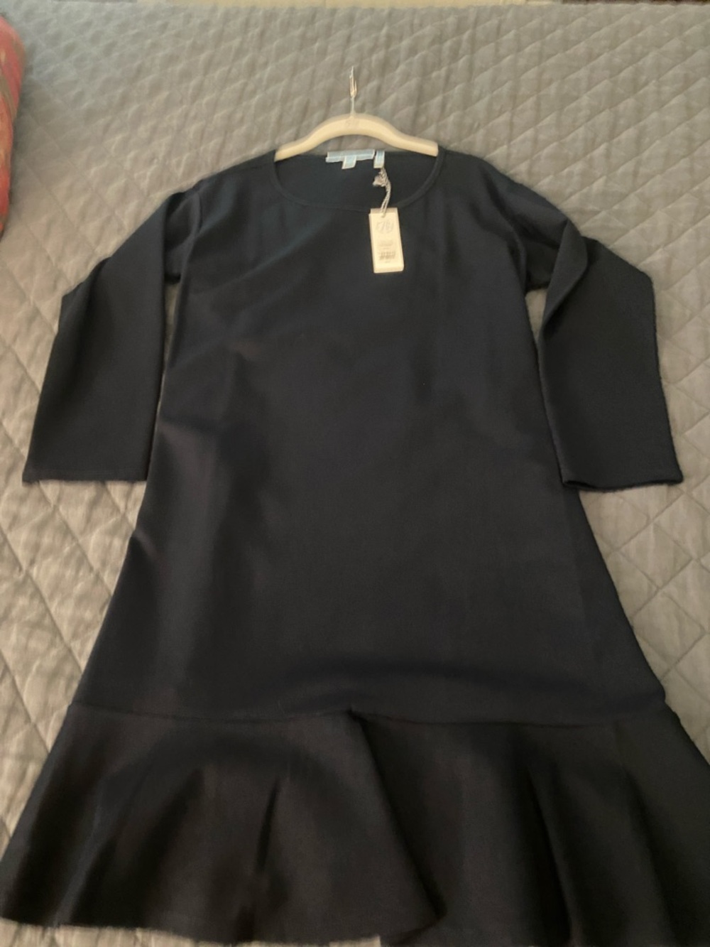 Draper James Dark Navy Long-Sleeve Shift Dress